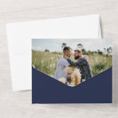 Herr | Gay Ehepaar Foto blau All In One Einladung (Rückseite)