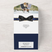 Herr | Gay Ehepaar Foto blau All In One Einladung (Außenbereich)