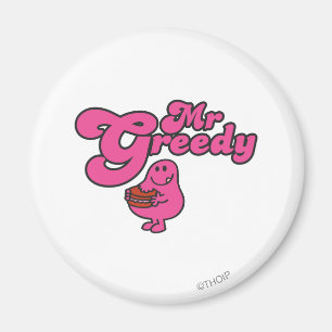 Herr Gierig genießt sein Dessert Magnet