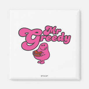 Herr Gierig genießt sein Dessert Magnet