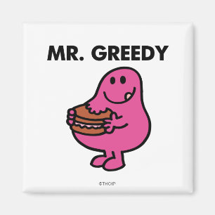 Herr Gierig isst Kuchen Magnet