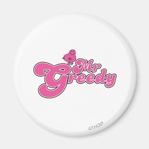 Herr Gierig Rosa Schriftzug Magnet