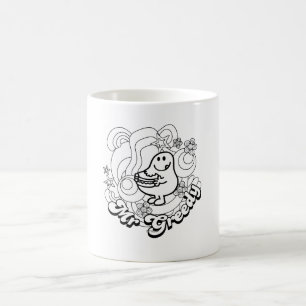 Herr Gierig Schwarz & Weiße Wirbel & Sterne Kaffeetasse
