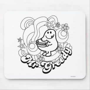 Herr Gierig Schwarz & Weiße Wirbel & Sterne Mousepad