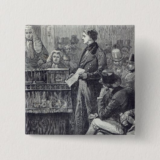 Herr Gladstone, das seine Erstrede hält Button (Vorderseite)