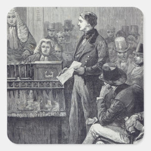 Herr Gladstone hielt seine Maidenrede Quadratischer Aufkleber