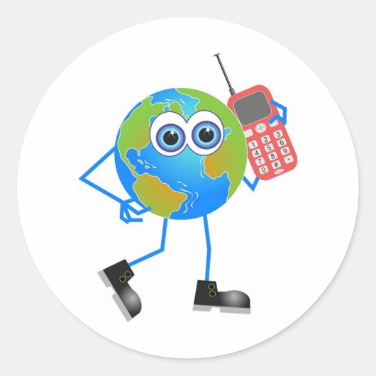 Herr Global Runder Aufkleber (Vorderseite)