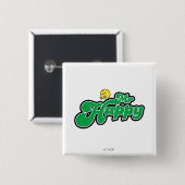 Herr Glück rutscht grüne Buchstaben herunter Button (Vorne & Hinten)
