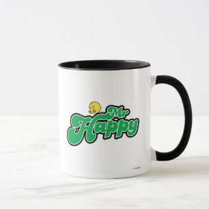 Herr Glück rutscht grüne Buchstaben herunter Tasse