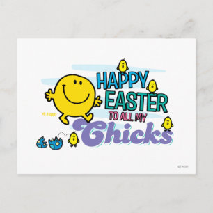 Herr Glücklich Frohe Ostern an all meine Küken Feiertagspostkarte