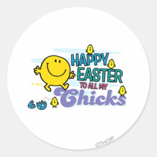 Herr Glücklich Frohe Ostern an all meine Küken Runder Aufkleber