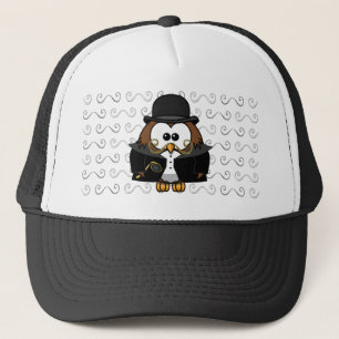 Herr Gold Mustache Owl Truckerkappe