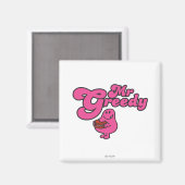 Herr Greedy Enjoying Dessert Magnet (Vorderseite/Rückseite)