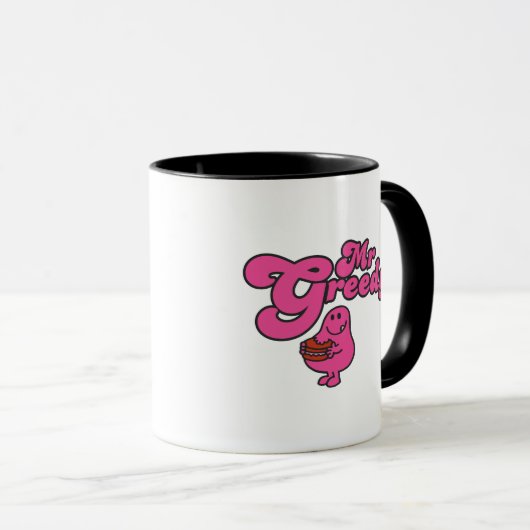 Herr Greedy Enjoying Dessert Tasse (VorderseiteRechts)