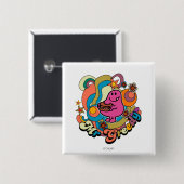 Herr Greedy | Farbige Wirbel und Sterne Button (Vorne & Hinten)