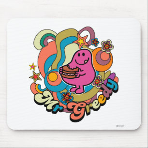 Herr Greedy   Farbige Wirbel und Sterne Mousepad