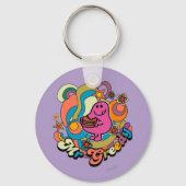 Herr Greedy | Farbige Wirbel und Sterne Schlüsselanhänger (Rückseite)