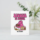 Herr Greedy | Größere ist besser Postkarte (Stehend Vorderseite)