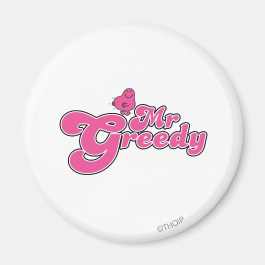 Herr Greedy | Rosa Buchstaben Magnet (Vorne)