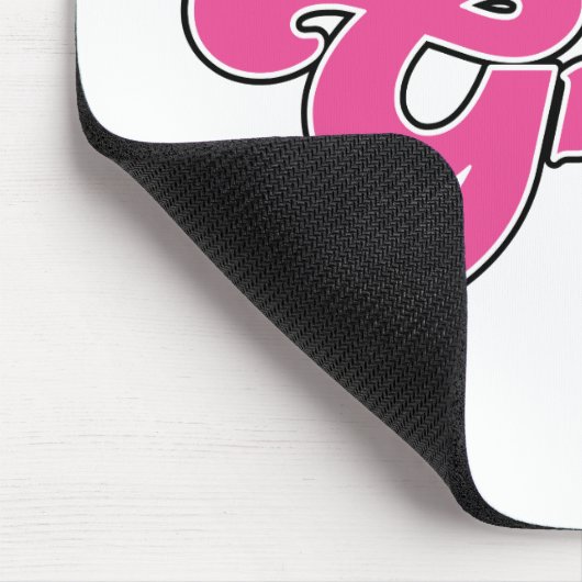 Herr Greedy | Rosa Buchstaben Mousepad (Ecke)