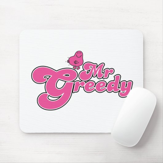Herr Greedy | Rosa Buchstaben Mousepad (Mit Mouse)