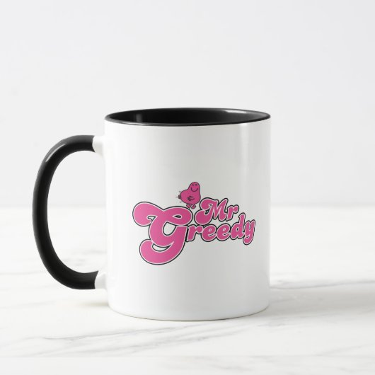 Herr Greedy | Rosa Buchstaben Tasse (Links)
