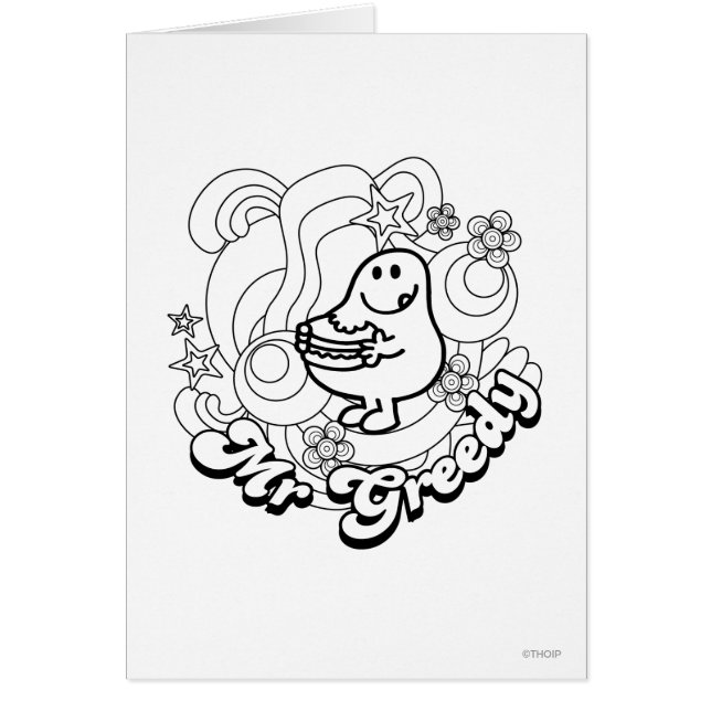 Herr Greedy | Schwarz-Weiß-Wirbel und Sterne (Vorne)