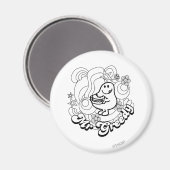 Herr Greedy | Schwarz-Weiß-Wirbel und Sterne Magnet (Vorderseite/Rückseite)