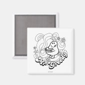 Herr Greedy | Schwarz-Weiß-Wirbel und Sterne Magnet (Vorderseite/Rückseite)