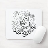 Herr Greedy | Schwarz-Weiß-Wirbel und Sterne Mousepad (Mit Mouse)