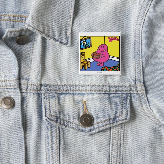 Herr Greedy | Wohnzimmeressen Button (Beispiel)