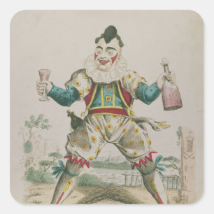 Herr Grimaldi als Clown Quadratischer Aufkleber
