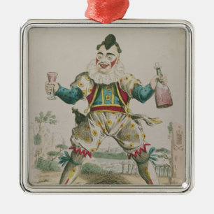 Herr Grimaldi als Clown Silbernes Ornament