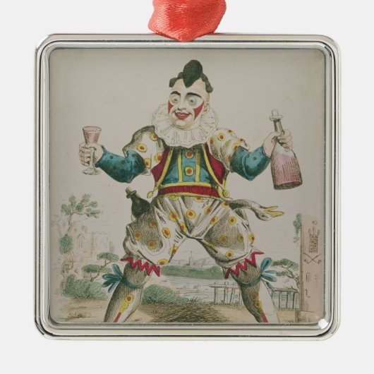 Herr Grimaldi als Clown Silbernes Ornament (Vorne)