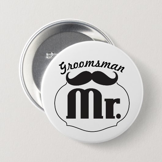 Herr Groom Mustache Button (Vorne & Hinten)