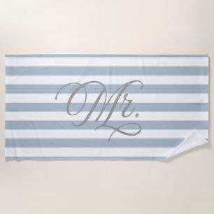 Herr Groom Slate Blue Streifen Strandtuch