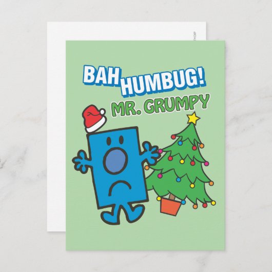 Herr Grumpy | Bah Humbug Postkarte (Vorne/Hinten)