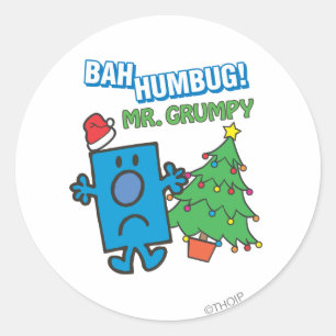 Herr Grumpy   Bah Humbug Runder Aufkleber