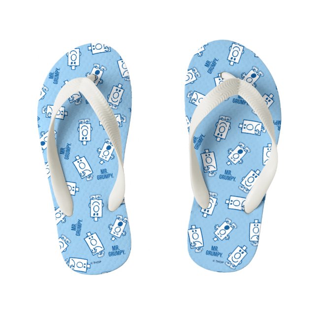 Herr Grumpy | Blue Emotion Toss Pattern Kinderbadesandalen (Fußbett)