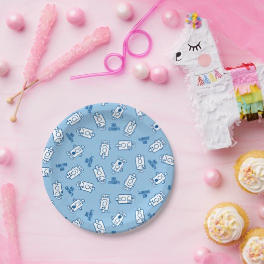 Herr Grumpy | Blue Emotion Toss Pattern Pappteller (Party)