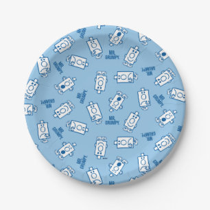 Herr Grumpy Blue Emotion Toss Pattern Pappteller