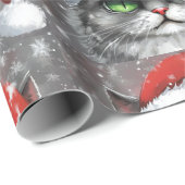 Herr Grumpy Face (Grau) Weihnachtskatze Geschenkpapier (Rolleneckpunkt)