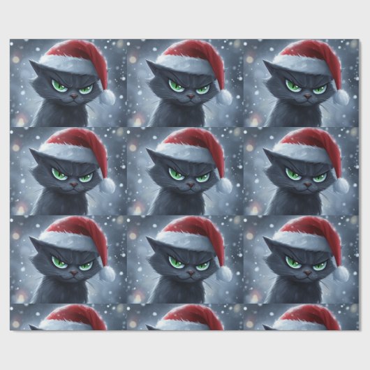 Herr Grumpy Face Weihnachtskatze Geschenkpapier (Flach)