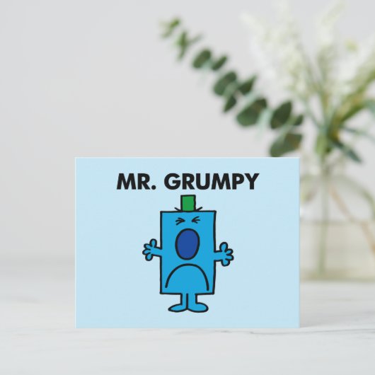 Herr Grumpy | Frowning Face Postkarte (Stehend Vorderseite)
