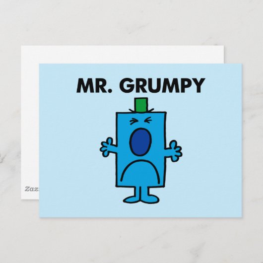 Herr Grumpy | Frowning Face Postkarte (Vorne/Hinten)