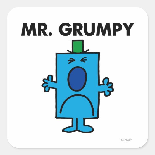 Herr Grumpy | Frowning Face Quadratischer Aufkleber (Vorderseite)