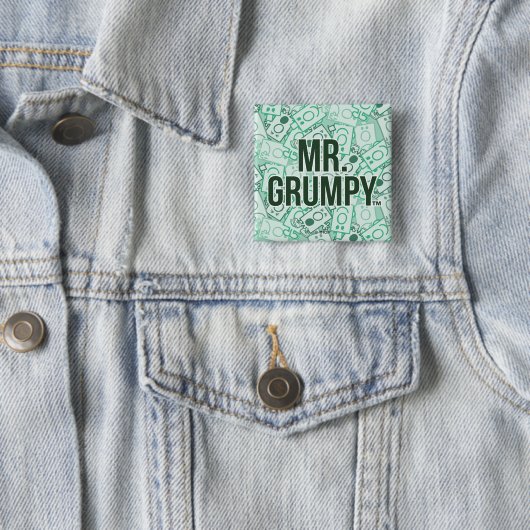 Herr Grumpy | Green Name and Character Toss Patter Button (Beispiel)