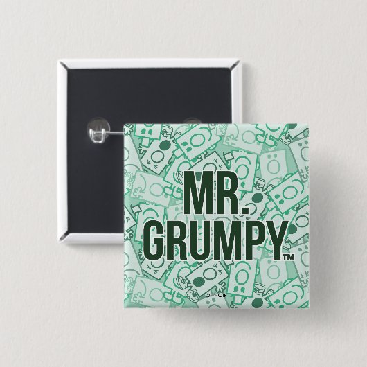 Herr Grumpy | Green Name and Character Toss Patter Button (Vorne & Hinten)