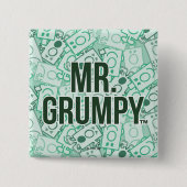 Herr Grumpy | Green Name and Character Toss Patter Button (Vorderseite)