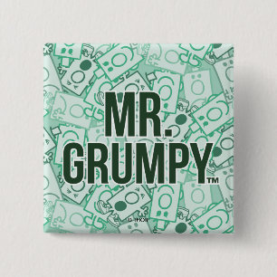Herr Grumpy   Green Name and Character Toss Patter Button